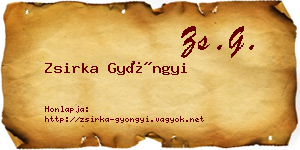 Zsirka Gyöngyi névjegykártya