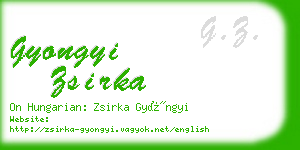 gyongyi zsirka business card